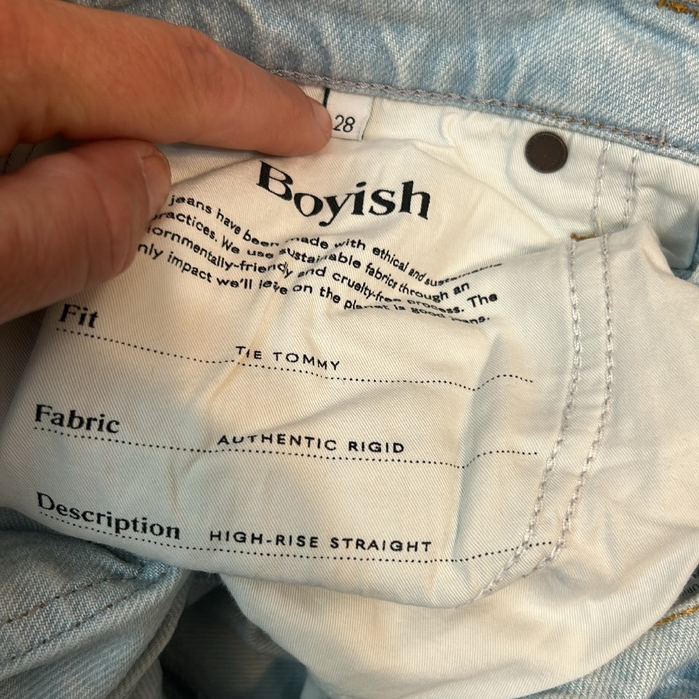 Boyish The Tommy Jeans Distressed Crop Straight Light Wash Size 28 - Picture 7 of 9